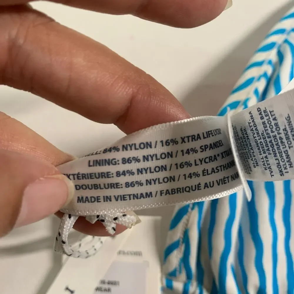Vineyard Vines S NEW Womens String Bikini Reversible Palms Multi *flaw